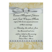 cream ecru floral elegant damask personalised invite