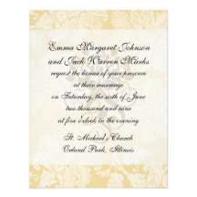 cream ecru floral elegant damask personalised invites