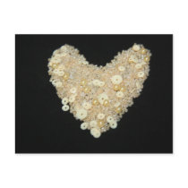 Cream Heart  Card Post Cards