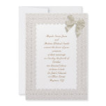 Cream Lace Border Wedding Invitation