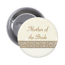 Cream Ornamental Frieze Bridal Party Button