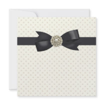 Cream Pearl Bow Black Tie Party Event Template