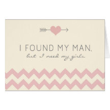 Cream & Pink Chevron Matron of Honor Request Card