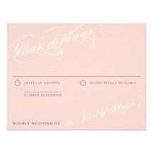 Cream, Pink & Grey • Custom RSVP Personalized Invitation