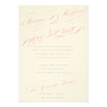 Cream, Pink & Grey • Custom Wedding Invitation