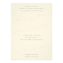 Cream, Pink & Grey • Custom Wedding Invitation