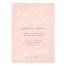 Cream, Pink & Grey • Custom Wedding Invitation