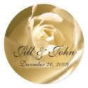 Cream Rose Names Save the Date Wedding Stickers