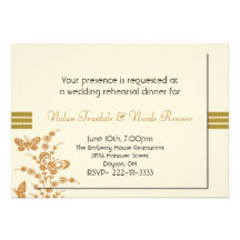 Cream & Rust Butterfly Rehearsal Dinner Invitation