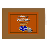 Creamed Possum Recipe Note Card