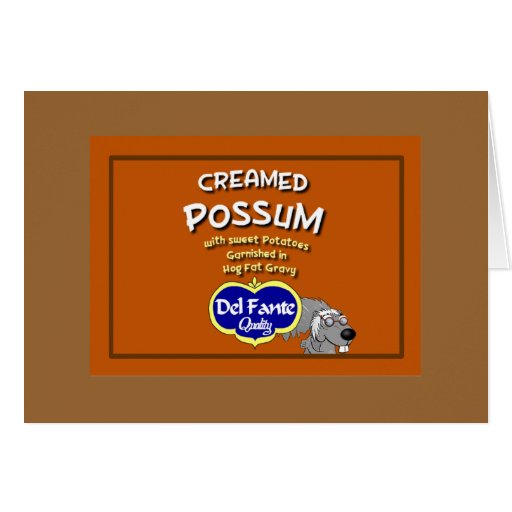 Creamed Possum Recipe Note Card | Zazzle
