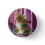 Creamy Coffee (purple room) kitten art button