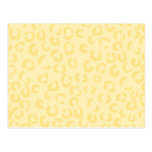 Creamy Yellow Leopard Print Pattern. postcards