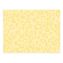 Creamy Yellow Leopard Print Pattern. Postcards