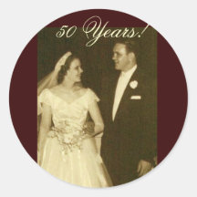 Create your own 50th Anniversary Invitations Round Stickers