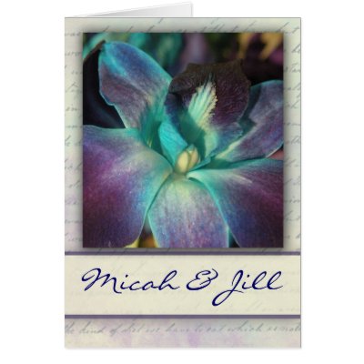 Create your own blue orchid design greeting card by perfectpostage