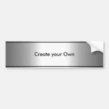 Create your own Bumper Sticker Silver & Black trim