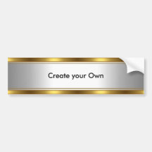 Create your own Bumper Sticker White & Gold
