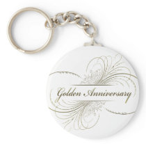 Create Your Own Golden Anniversary Design Keychains