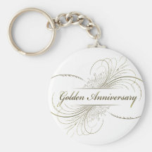 Create Your Own Golden Anniversary Design Keychains