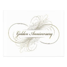Create Your Own Golden Anniversary Design Postcards