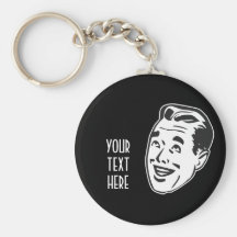 CREATE YOUR OWN RETRO HAPPY MAN HEAD GIFTS KEY CHAIN