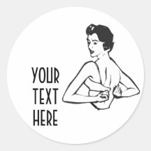 CREATE YOUR OWN RETRO LADY DRESSING GIFTS STICKERS