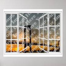 Create Your Own White 24 Pane Open Window Poster