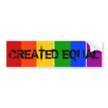 CREATED EQUAL GAY LGBT RAINBOW BUMPER STICKER