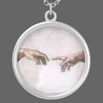 Creation of Adam (detail-hands) necklaces