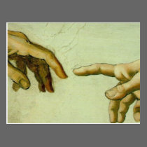Creation of Adam (detail-hands) postcards