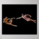 Creation of Adam Michelangelo Fractal Painting Poster