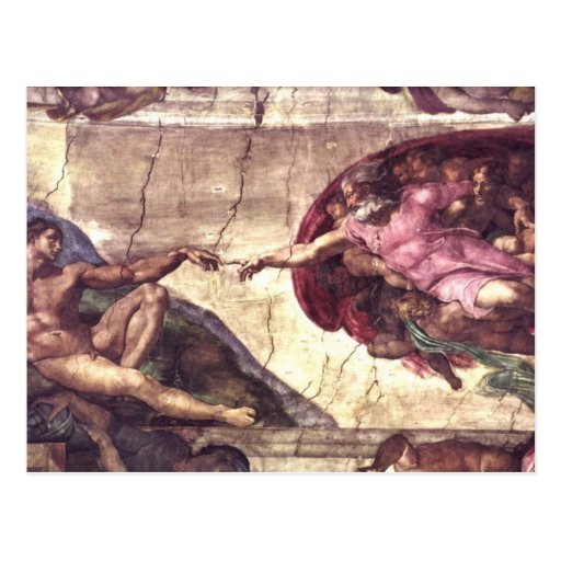 Creation of Adam postcard
