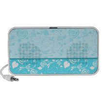 Creative art work on sky blue background speakers