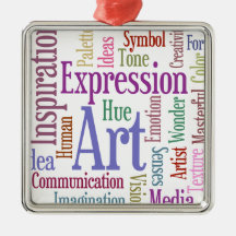 Creative Artist's Inspiration Word Art Christmas Ornament