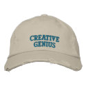 Creative Genius embroidered hats