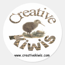 Creative Kiwis 1 Round Stickers