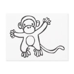 Creative Monkey in Sketch Drawing postcards