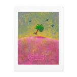 Creativity flying tree blue birds fun unique art postcard