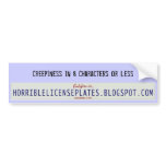 Creepiness Bumper Sticker bumper stickers