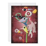 Creepy blood halloween terror die bunny Invitation