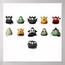 Creepy Candy Corn Creepies Rows Print