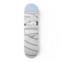 Creepy Cartoon Mummy Halloween Skateboard
