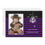 Creepy Chandelier Halloween Photo Card invitations
