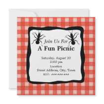 Creepy Crawly Ant Plaid Tablecloth Picnic Party