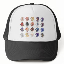 Creepy Faces and Eyes in Hands Mesh Hats