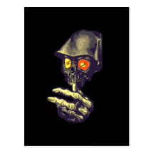 Creepy Glowing Eyes Monster Postcard