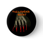 Creepy hand hallowen night pinback buttons
