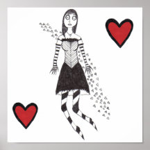 creepy heart girl poster