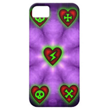 Creepy Hearts in Purple iPhone 5 Cases
